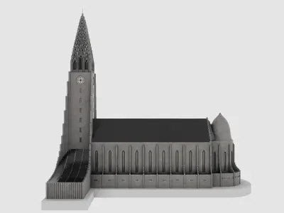 Hallgrimskirkja Iceland Reykjavik - Church of Hallgrimur  3D model
