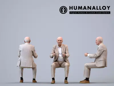 00140Pascal010 - Senior Caucasian man sitting in car 3D model