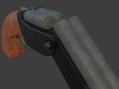 Double Barrel Shotgun Low-poly 3D model order