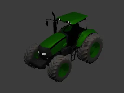John Deere Tractor Low-poly 3D model