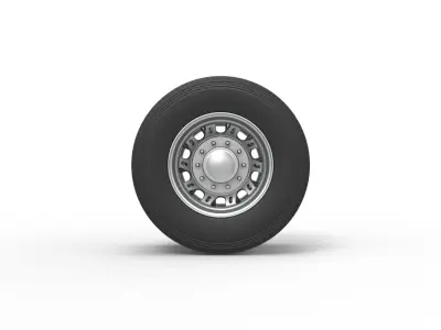 Rear custom wheel of semi truck Version 19 Scale 1 to 25 3D print model