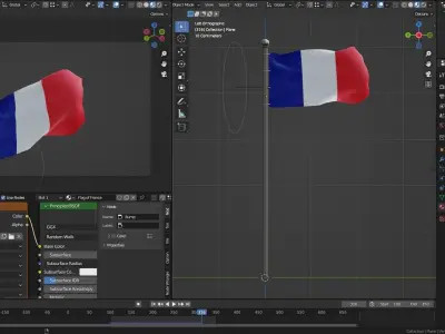 Animated France Flags  3D model