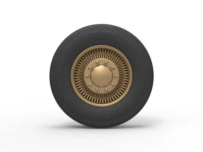 Front custom wire wheel of semi truck Scale 1 to 25 3D print model