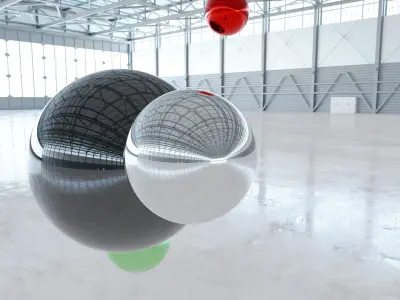 HDRI - Airplane Hangar Interior 4b - HDR - EXR - 8192x4096 Texture