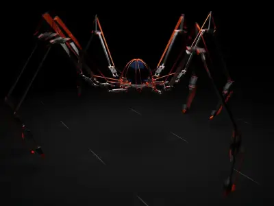 Mechanical Arachnid Creature Low-poly 3D model