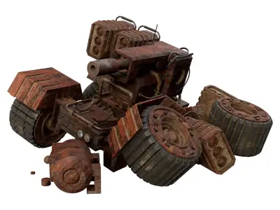 UGV Concept-3-Abandoned Low-poly 3D model