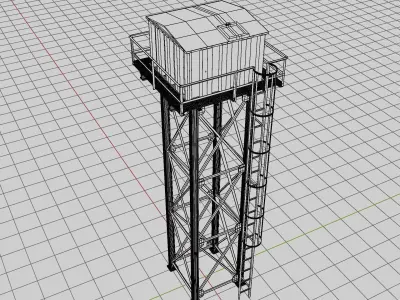Steel Water Reservoir Tanks Collection 3D Model Pack