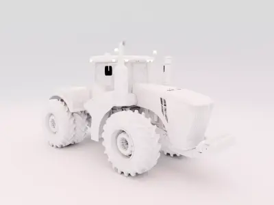 Modern Heavy Duty Blue Tractor 3D Model Low-poly 3D model