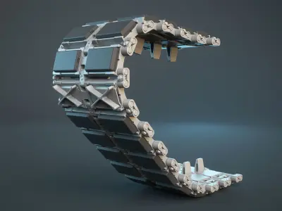 Leopard 2 Tank Tracks D570FT Low-poly 3D model