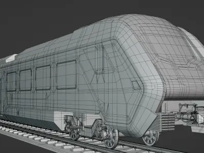 Hitachi HTR 412 locomotive exterior 3D model