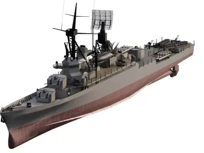 WW2 SHIP BASED ON FLETCHER CLASS DESTROYER 3D model