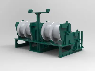 4-way winch for ship model 3D print model