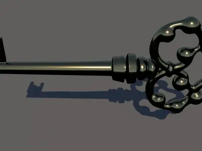 Fantasy old key 3D model