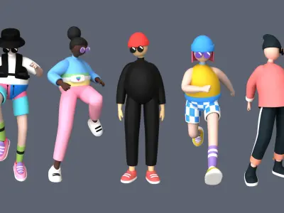 cartoon characters 4 01 3D model