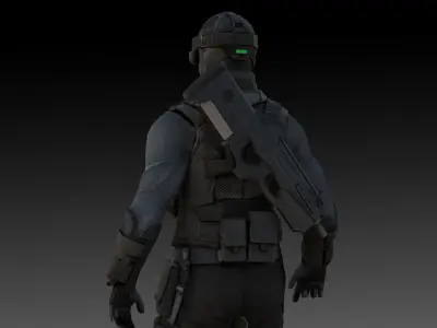 Archer Splinter Cell Conviction 3D Model High-Quality Rigged Low-poly 3D model