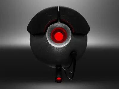 Sci-fi Drone Low-poly 3D model 4
