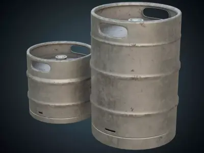 Beer Kegs 1B Low-poly 3D model