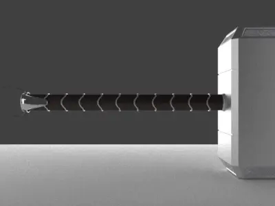 Thor Hammer Low-poly 3D model