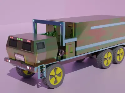 Rocket Launcher Truck Low Poly Low-poly 3D model