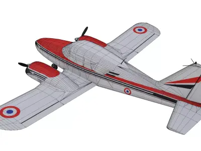 Piper PA-23 Apache Low-poly 3D model