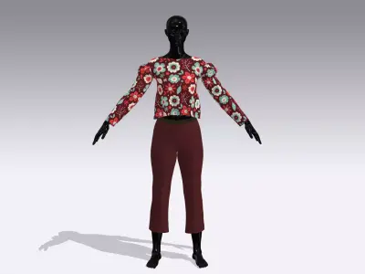  Woman Cloth Dress Low-poly 3D model buy