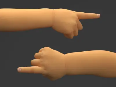  Asian Baby Hand with Pointing Finger 