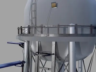 Water Tower  Low-poly 3D model purchase