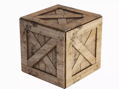 Wooden Box Crate Free low-poly 3D model