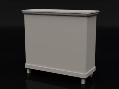 Antique Wooden Sideboard Cabinet Low-poly 3D model buy