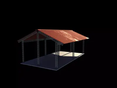 Industrial metal hangar 3D model purchase