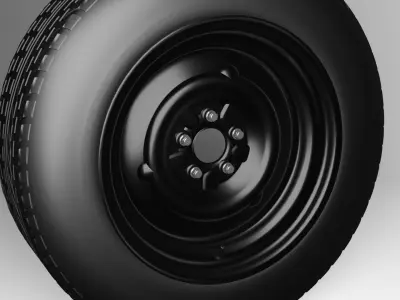 VW Beetle Wheel Without Hubcaps 3D model