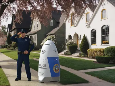 K5 Security Robot and Policeman 3D model