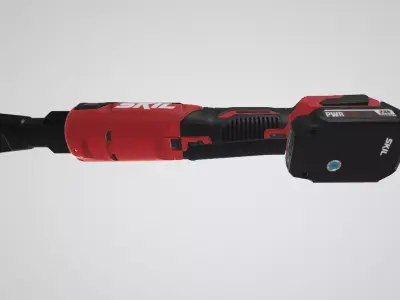 Ratchet Wrench with Battery and PWR JUMP Charger Low-poly 3D model