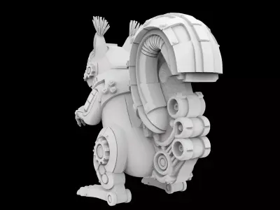 Steampunk Squirrel with Gear Tail 3D Print Model 3D print model