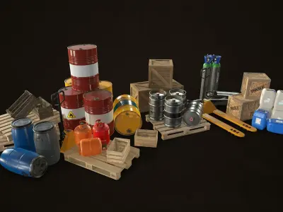 Industrial Warehouse Pack Vol 1 Low-poly 3D model