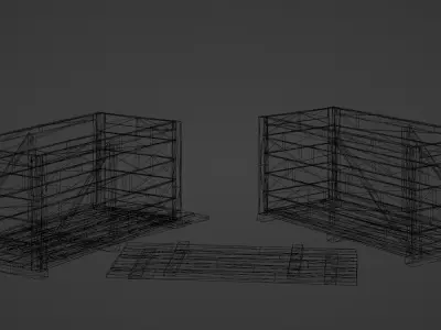 Medieval Wooden Crates Low-poly 3D model