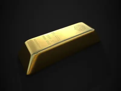 Gold Brick 50 000g Low-poly 3D model