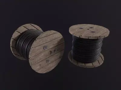 Cable roll 3D Model Low-poly 3D model