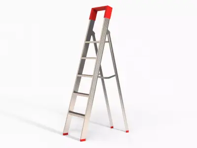 Metalic Step Ladder Low-poly 3D model