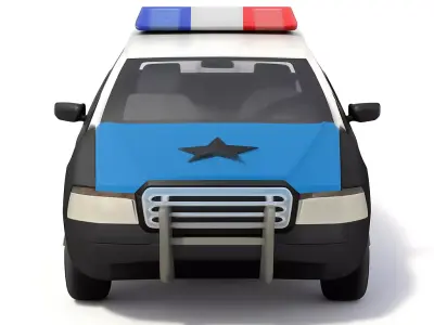 Stylized Low Poly Police Interceptor 3D model