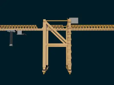 Containter Crane Low-poly 3D model