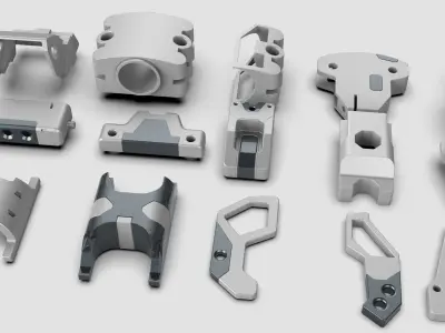 Robo Part sets kit hard surface robotic  3D model