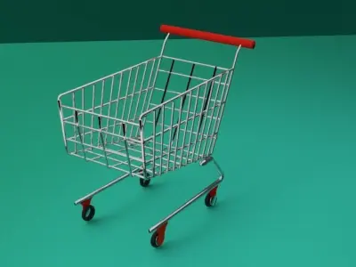 Shopping Cart 3D Modell Textured  Free 3D model