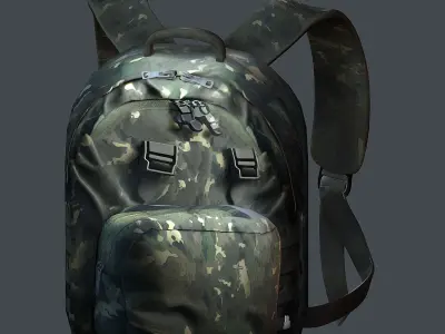 Backpack military combat Black baggage bag luggage Low-poly 3D model buy