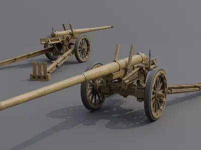 Experimental 10cm AT Gun Low-poly 3D model