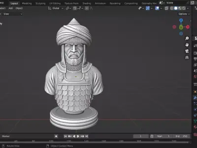 Medieval Muslim Seljuk Soldier Chess Piece 3D print model