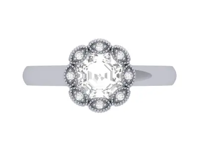Solitaire Engagement Ring 3D print model 32
