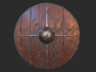 Viking historical shield Low-poly 3D model