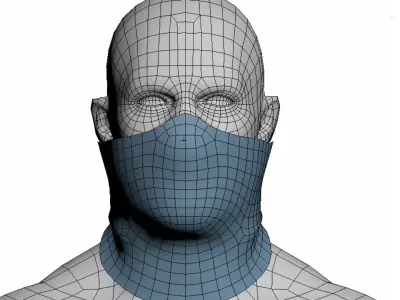 neck gaiter skull  Low-poly 3D model