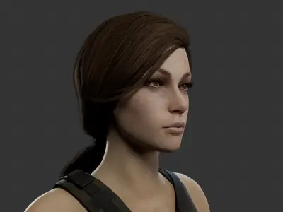 Female Soldier Low-poly 3D model buy